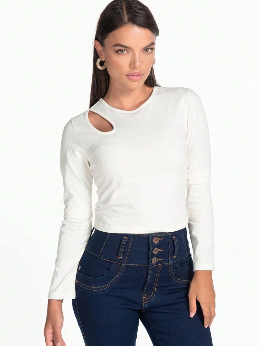 Blusa Dama Beige Manga Larga Mundo Terra 154907 - Beis - Ver 1