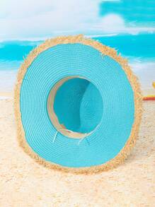 1 Mũ Rơm Sao Biển Vẽ Tay, Mũ Chống Nắng Mùa Hè Cho Câu Cá Kỳ Nghỉ Ở Bãi Biển, Y2K Phong Cách Trẻ Trưởng Thành Mũ - Mũ rơm - Xem 3