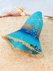 1 Mũ Rơm Sao Biển Vẽ Tay, Mũ Chống Nắng Mùa Hè Cho Câu Cá Kỳ Nghỉ Ở Bãi Biển, Y2K Phong Cách Trẻ Trưởng Thành Mũ - Mũ rơm - Xem 4