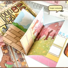 1 pieza Libro silencioso de Capibara en caja de regalo - Libro con mecanismo de porpoise de dibujos animados, pegatinas lindas, material para manualidades DIY (estilo aleatorio) - Multicolor - Ver 7