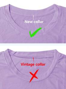 5 件女式纯色超轻速干运动 T 恤，灰色+黑色+白色+蓝色+紫色，透气轻便上衣，适合健身训练锻炼跑步健身房 - 紫羅蘭色 - 查看 7