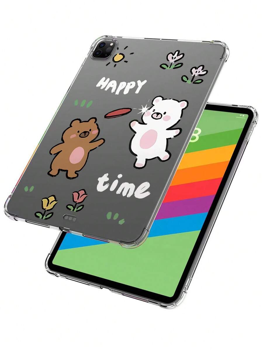 1入全新2024年出產iPad Pro 11熊貓圖案平板電腦保護殼,透明軟質全覆蓋外殼,適用於有氣囊的13英寸蘋果Air - 彩色 - 查看 1