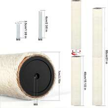 JOPOY 1 Root M8 Cat Scratching Post Replacement, 15.5 X 3 Inches Natural Sisal Cat Tree Post Replacement, Replacement Cat Scratching Post For Kitten Tree Tower Cat Furniture Accessories - White - View 4