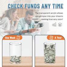 成人用儲蓄罐，透明成人/兒童儲蓄罐（必須破壞才能打開），無法打開的亞克力儲蓄罐 - 透明 - 查看 5