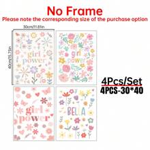 1 pieza Cartel de lienzo, Arte moderno, Letrero de madera para guardería, Decoración de guardería ideal para niñas: "Girl Power" en estilo boho, Regalo ideal para dormitorio, sala de estar, pasillo, arte de pared, decoración de paredes, decoración de otoño, decoración de habitación, sin marco, arte de pared, murales decorativos, decoración del hogar, arte del póster - Multicolor - Ver 27