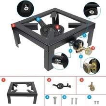 Heavy Duty Camping Stove Single/Double Burner Cast Iron Propane Gas LPG Outdoor BBQ Cooker - 黑色 - 查看 3