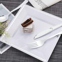 150pcs/75pcs Decorative Silverware Set (Plastic) - Including 50pcs Forks, 25pcs Knives, 25pcs Tablespoons - Reusable Wedding Cutlery Set For Dining, Parties, Dinners, Weddings, Kitchen And Valentine's Day,School Supplies