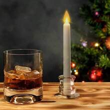 3个/6个装玻璃锥形烛台，适用于柱状锥形茶蜡，透明水晶玻璃烛台，优雅祈祷蜡烛锥形烛台，适用于婚礼、派对、冥想、装饰和用餐、万圣节、恐怖、秋季、节日、假日、冬季、房间装饰、生日、毕业礼物 - 無色 - 查看 10