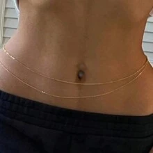 1pc Minimalist Double-Layered Chain Waist Belt, Women, For Date, Holiday, Gift, Daily Wear