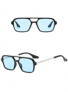 New Korean Style Square Framed Aviator Fashion Glasses, INS Personalized Men's Fashion Eyewear Perfect For Light Banquets, Informal Social Events, And Daily Dating Beach Accessories Glasses Shades For Summer Beach Vacation, Outdoor, Travel