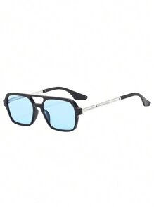 New Korean Style Square Framed Aviator Fashion Glasses, INS Personalized Men's Fashion Eyewear Perfect For Light Banquets, Informal Social Events, And Daily Dating Beach Accessories Glasses Shades For Summer Beach Vacation, Outdoor, Travel