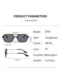 New Korean Style Square Framed Aviator Fashion Glasses, INS Personalized Men's Fashion Eyewear Perfect For Light Banquets, Informal Social Events, And Daily Dating Beach Accessories Glasses Shades For Summer Beach Vacation, Outdoor, Travel