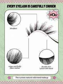 GROINNEYA 5 Cặp Lông mi giả Lông mi mắt mèo mới Lông mi giả tự nhiên 3D Fluffy Soft Cross Manga Lashes Wispy Trang điểm mở rộng lông mi tự nhiên (AX03) - màu đen - Xem 3