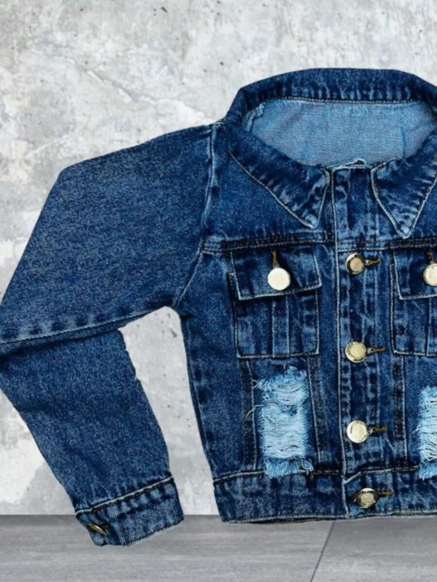 Young Girls Denim Jackets & Coats - 深色水洗藍 - 查看 1