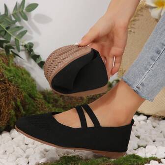 Plus Size Fashionable Summer New Round Toe Flat Loafers For Women, Casual Mom Shoes