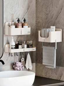 超級便利的掛牆收納盒-易安裝、省空間設計，適用於廚房、浴室、辦公室、臥室-耐用的無痕櫥門收納盒，現代風格，無功夫地儲存家庭廚房用品和快速方便取用