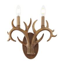 JONATHAN Y O'akley 13.25" 2-Light Southwestern Bohemian Resin/Iron Faux Antler LED Sconce