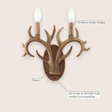 JONATHAN Y O'akley 13.25" 2-Light Southwestern Bohemian Resin/Iron Faux Antler LED Sconce