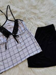 Conjunto Baby Doll Pijama Feminino Juliana Short Doll Estampado Sem Bojo Conforto Estampado