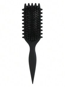 4pcs Curly Hairbrush Set With Edge Brush, Rat Tail Comb And Bristle Brush For Women/Men/Kids, Suitable For All Hair Types Black Pink Purple,Hair Brush,Comb,Hair Tools,Hair Products And Accessories For Barber Salon Beauty Travel Essentials