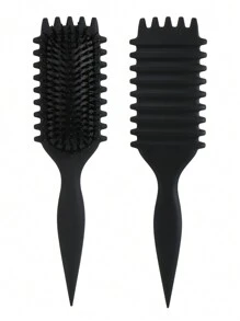 4pcs Curly Hairbrush Set With Edge Brush, Rat Tail Comb And Bristle Brush For Women/Men/Kids, Suitable For All Hair Types Black Pink Purple,Hair Brush,Comb,Hair Tools,Hair Products And Accessories For Barber Salon Beauty Travel Essentials