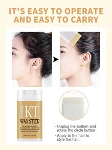 ikt 16克不油腻造型蜡棒，用于抚平毛躁碎发、假发边缘定型、打造纹理、定型、卷曲、柔顺，便携式
