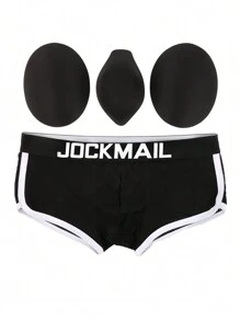 Nuevos calzoncillos tipo bóxer para hombres de JOCKMAIL con diseño de malla, con esponjillas para realzar los glúteos y bolsa en U cóncava - Negro - Ver 5