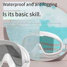 نظارات سباحة 4 قطع تحتوي على ملقط الأنف وسدادات الأذن، نظارات سباحة ضد الماء والضباب المقاومة، نوع سدادات الأذن العالمي لجميع الأجناس لمعدات الغوص والسباحة الاحترافية - نظارات السباحة - مشاهدة 2