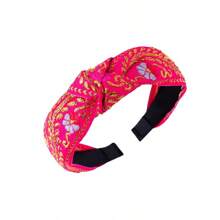 1件复古风格宽结刺绣发箍，女士款，宫廷文化时尚发箍，发带，发箍，发饰，头饰 - 彩色 - 查看 17