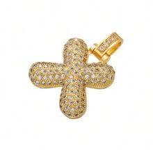 1入鑲嵌泡泡字母金鍍吊墜項鍊,26個字母供男女日常佩戴