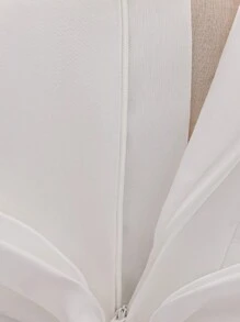 Váy hoa bé gái bằng vải satin lưới họa tiết hoa trơn màu thanh lịch không tay cho tiệc cưới, không bao gồm băng đô - trắng - Xem 9