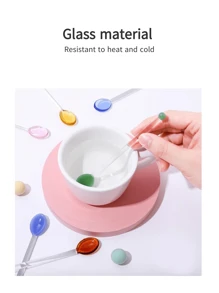 1/2pcs Creative Glass Stirring Spoon With Long Handle For Home Use, Colorful Coffee Milk Juice Spoon, Heat Resistant,Kitchen,Christmas Gift,School Supplies
