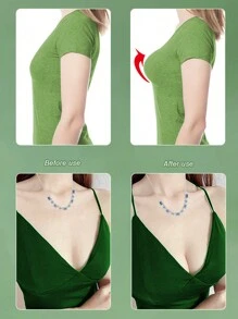 2pairs Thick Self-Adhesive Sponge Bra Pads For Push Up, Invisible, Enlargement Bikini Inserts - Apricot - View 3