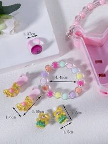 1套高端公主系列粉色手提盒包裝套裝，是孩子完美禮物 - 彩色 - 查看 14