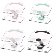 亞克力360度旋轉通用多功能平板電話支架，帶有防滑折疊便攜式iPad座架，桌面支架 - 彩色 - 查看 3