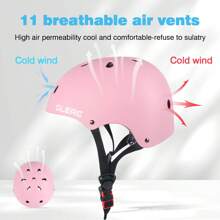 Glerc Adjustable Lightweight Kids Sports Helmet For 3-16 Year Old For Multi-Sport Cycling Skateboard Scooter Skating Skiing Climbing, M/S Size Multiple Colors - Pink - View 3