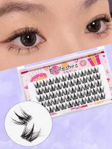 3-13MM 5排50片分段式假睫毛，跨越婚禮派對和俱樂部，日常工作會議自然舒適的假睫毛，仙女初學者捲曲種植假睫毛，COS單叢松驟自然仙女單叢小惡魔漫畫捲曲假睫毛 - C - 查看 1