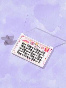 3-13MM 5排50片分段式假睫毛，跨越婚禮派對和俱樂部，日常工作會議自然舒適的假睫毛，仙女初學者捲曲種植假睫毛，COS單叢松驟自然仙女單叢小惡魔漫畫捲曲假睫毛 - C - 查看 3