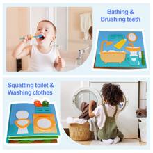 Libro de actividades Montessori para niños y niñas con 1 pieza de libro tranquilo 3D de fieltro enfocado en el aprendizaje temprano de habilidades para la vida para edades de 3, 4, 5 y 6 años, regalos escolares de cumpleaños para la escuela infantil. Artículos escolares, estudiante, papelería, suministros escolares.