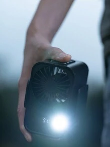 ViSSKO 1入組可充電3600mAh腰掛式迷你風扇DQ230，5檔風速調節。可腰掛或擺放在桌上，配備手電筒方便實用。適合戶外活動攜帶。 - 彩色 - 查看 13