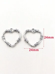 10入組心型設計DIY珠寶吊墜