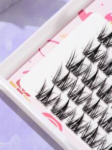 3-13MM 5排50片分段式假睫毛，跨越婚禮派對和俱樂部，日常工作會議自然舒適的假睫毛，仙女初學者捲曲種植假睫毛，COS單叢松驟自然仙女單叢小惡魔漫畫捲曲假睫毛 - C - 查看 6