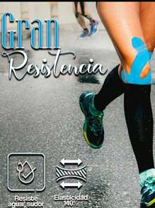 Cinta Kinesiologica, para Proteccion Muscular, Cinta Respirable Deportiva - azul real - Ver 3