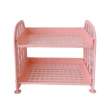 Rack De Armazenamento De Mesa Com Duas Camadas/Organizador multiuso 23*14*20cm - Multicolorido - Visão 5