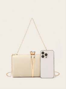 Women Evening Clutch Bag Bridal Wedding Gold Satin Fashion Metal V-Shaped Decoration Purses For Women Prom With Detachable Metal Chain For Wedding And Party Shoulder Bag For Women Clutch Purses For Ladies Bag Women's Handheld Evening Bag Versatile Glitter Handheld Bag Cocktail Party Wedding New Wallet Banquet Bag