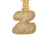 1入鑲嵌泡泡字母金鍍吊墜項鍊,26個字母供男女日常佩戴