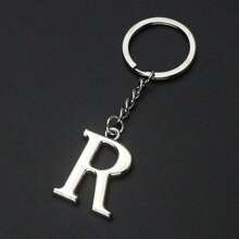 1个字母首字母钥匙扣合金钥匙圈钱包包包背包挂饰生日纪念品礼物送给朋友，包包车钥匙装饰品，背包挂饰生日礼物（字母A-Y） - 銀色 - 查看 20