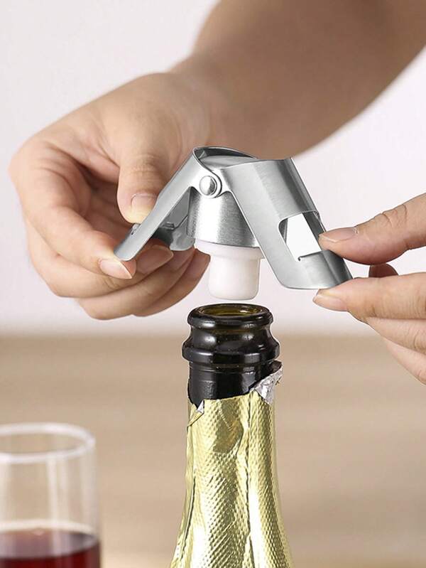 1pc Random Stainless Steel Rose Gold Wine Stopper, Wine/Champagne Bottle Cap
