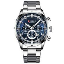 CURREN Relógio de Pulso de Moda Masculina Cronógrafo Função Data Automática Marca Superior Relógio Original de Luxo à Prova D'Água Pulseira de Aço Inoxidável Esporte Militar Quartzo Relógio Masculino Presente 8355