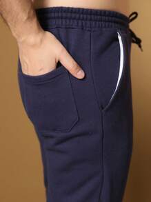 Men Hoodie & Sweatshirt Co-Ords - Màu xanh hải quân - Xem 11